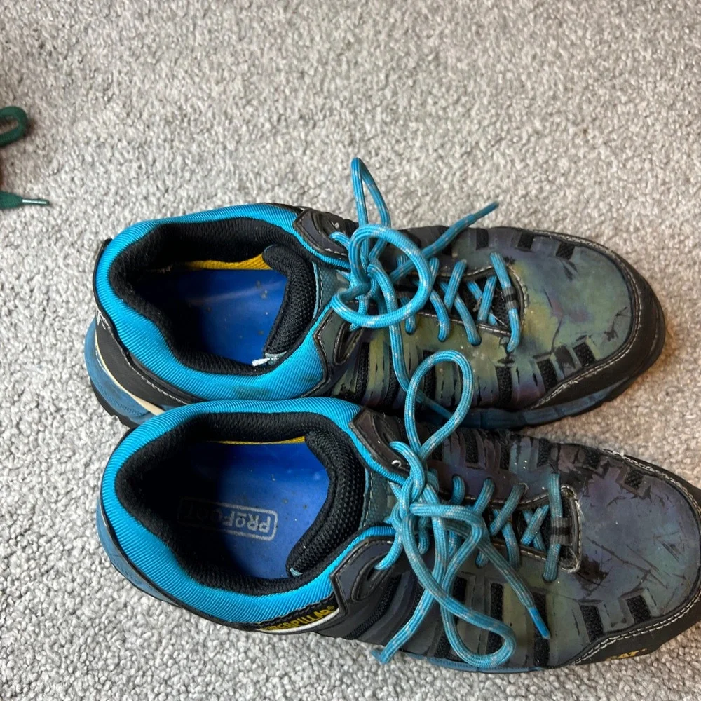 Caterpillar CAT shoes Mens 7 Work Blue Black‎ Sneaker ergo composite toe